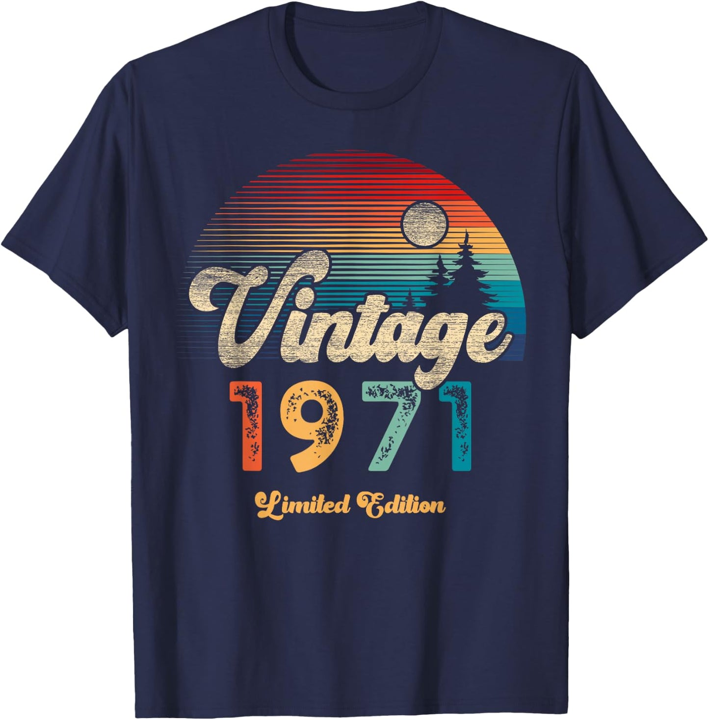 Vintage 1971 Limited Edition Sunset 54th Anniversary T-Shirt - T-Shirt | Navy