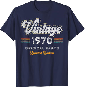 Vintage 1970 Original Parts Limited Edition 55th Birthday , black T-Shirt - T-Shirt | Navy