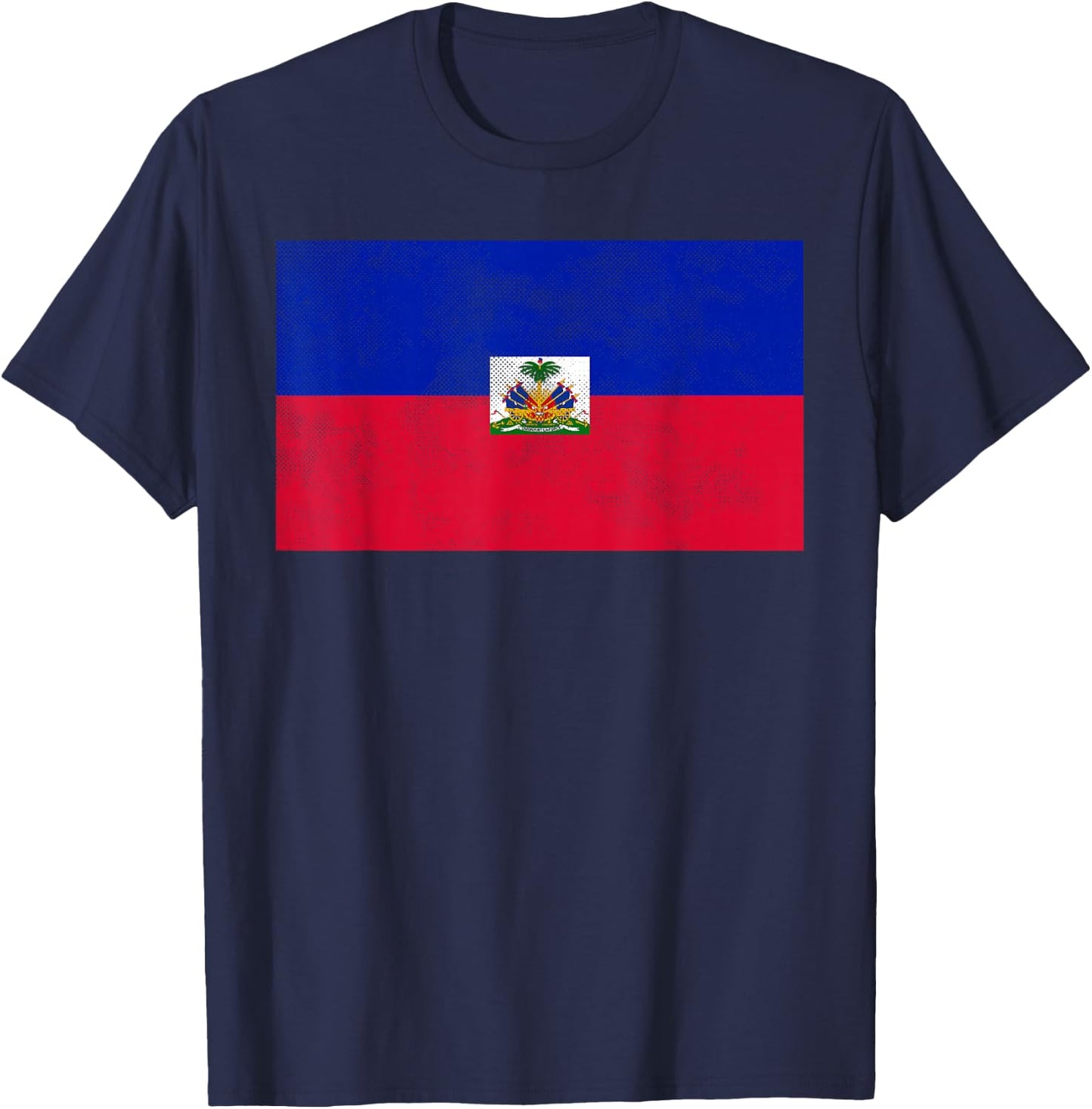 Vintage Haitian Flag Women Kids Boys Girls T-Shirt - T-Shirt | Navy