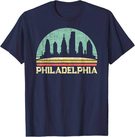 Classic Retro Vintage Philadelphia City Pennsylvania T-Shirt - T-Shirt | Navy