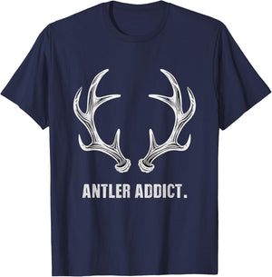 Shed Hunting Antler Collector Antler Addict T-Shirt - T-Shirt | Navy