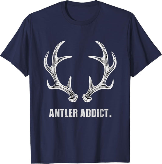 Shed Hunting Antler Collector Antler Addict T-Shirt - T-Shirt | Navy
