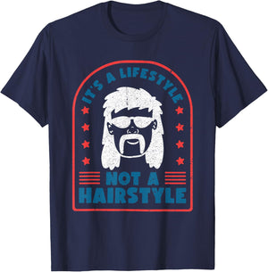 It's A Lifestyle Not A Hairstyle - Mullet Pride T-Shirt - T-Shirt | Navy