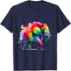 Elephant Art - Rainbow Watercolor Animal with Paint Splashes T-Shirt - T-Shirt | Navy