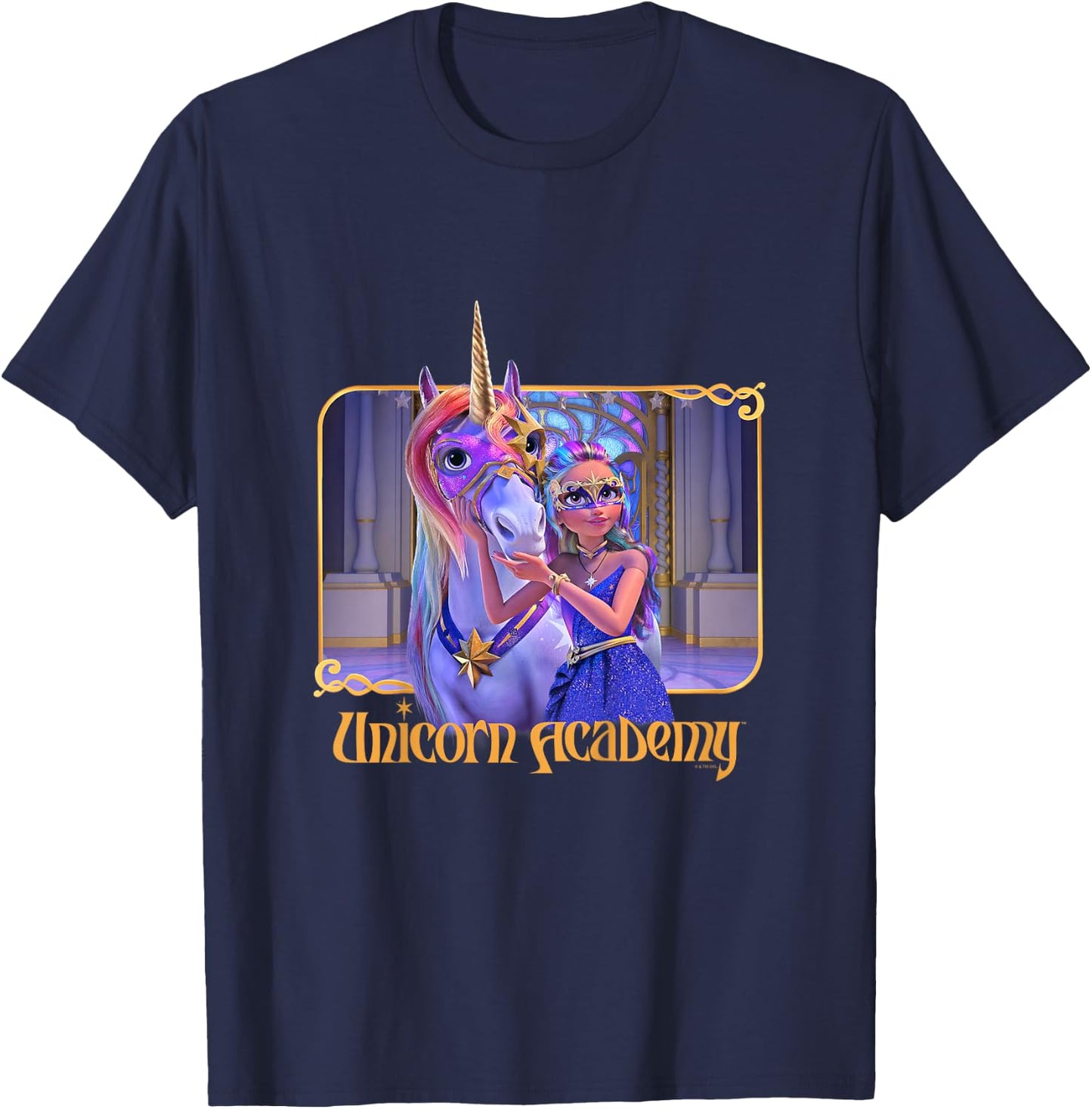 Child Sophia and Wildstar Ball Masquerade Fairy Moon , Black, 2 T-Shirt - T-Shirt | Navy
