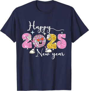 Happy new Year 2025 Party Family Matching T-Shirt - T-Shirt | Navy