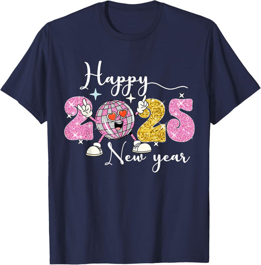 Happy new Year 2025 Party Family Matching T-Shirt - T-Shirt | Navy