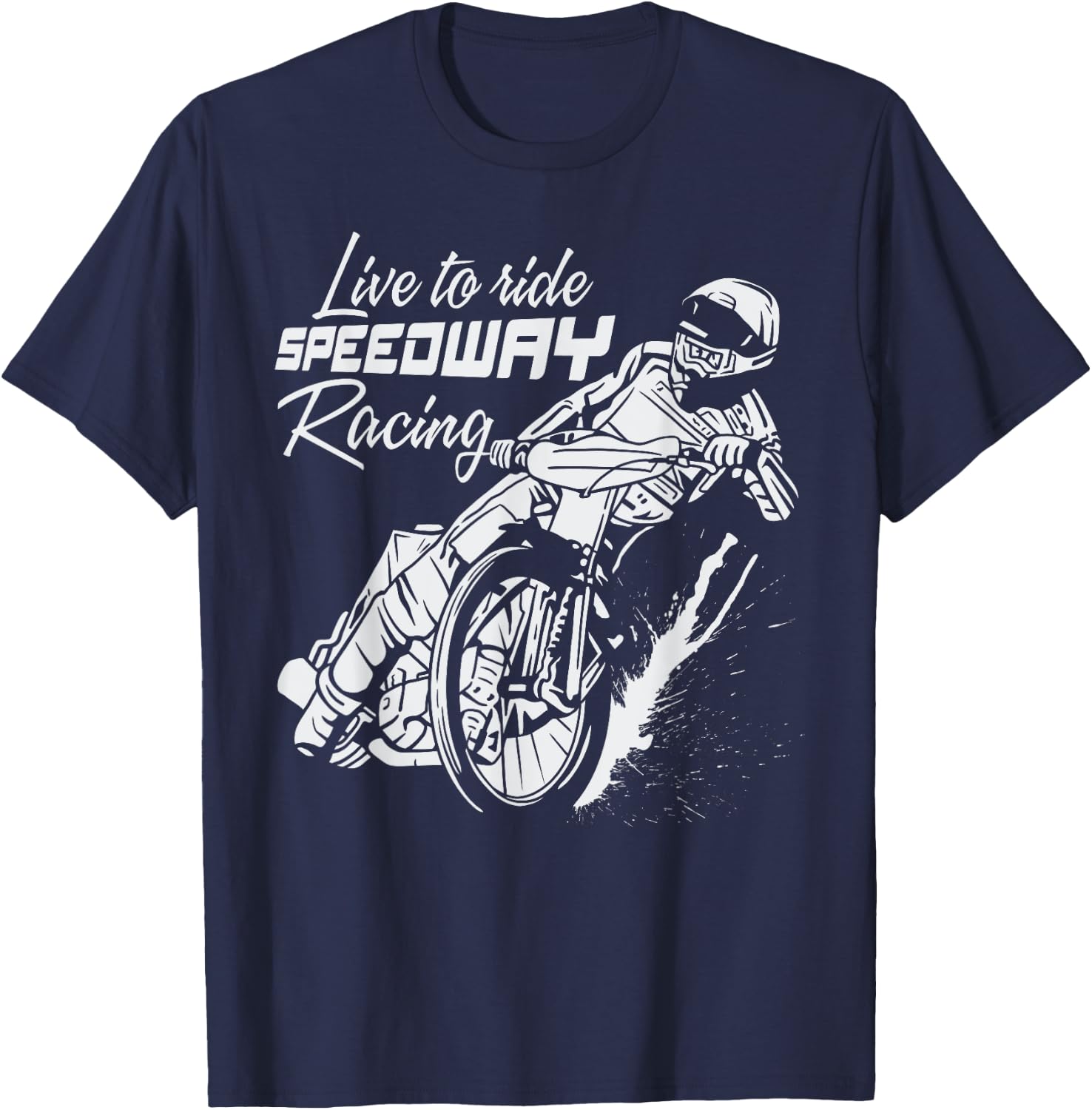 Speedway Racing Motorradrennen T-Shirt - T-Shirt | Navy
