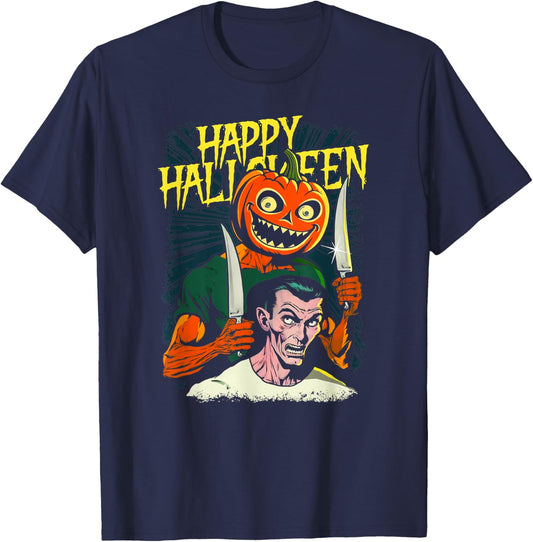Happy Halloween Jack-O-Lantern Ready For Carving Tradition T-Shirt - T-Shirt | Navy