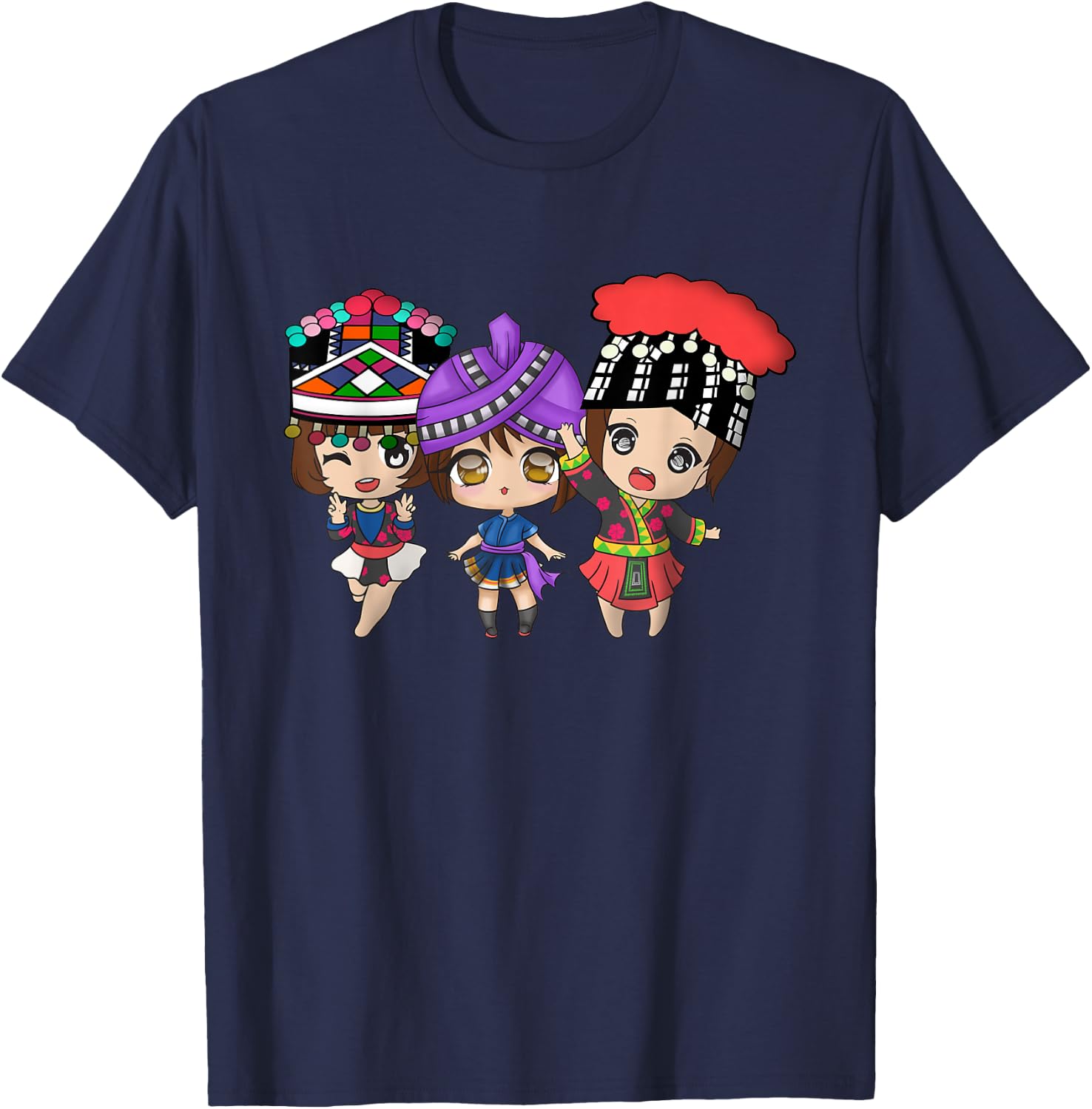 Hmong Girl Miao Woman Proud Hmoob Sisters T-Shirt - T-Shirt | Navy