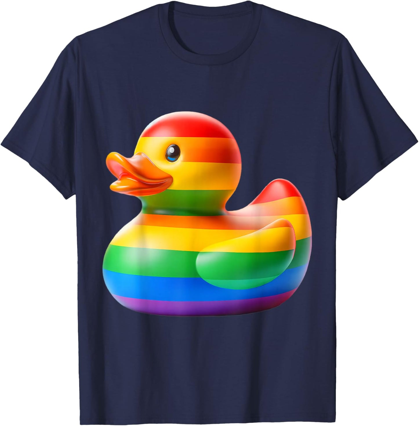 Gay Rubber Duck LGBTQ Rainbow Flag Pride Ducky T-Shirt - T-Shirt | Navy