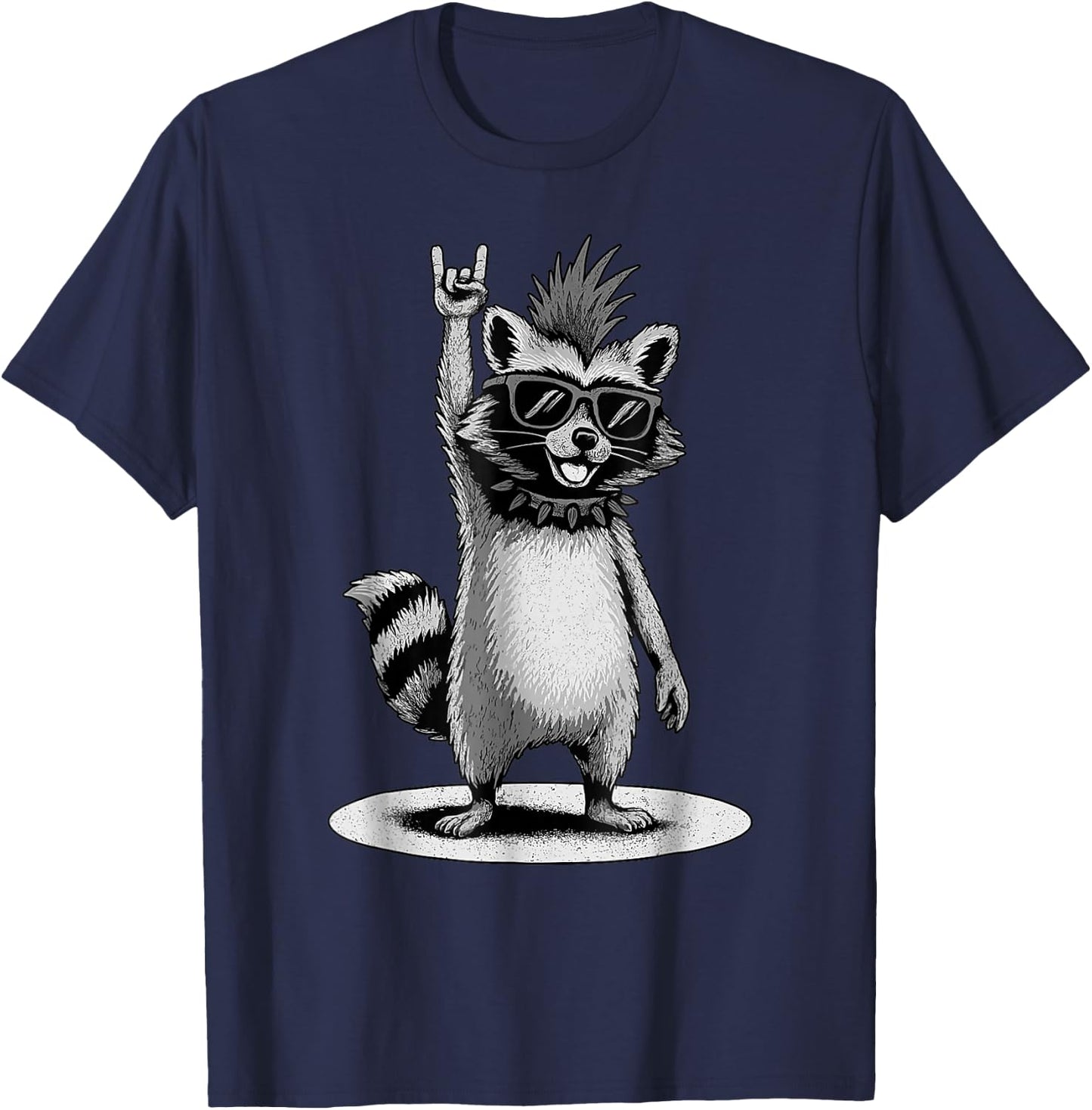 Lustige Waschbär Rock Musik Geschenke Männer Frauen T-Shirt - T-Shirt | Navy