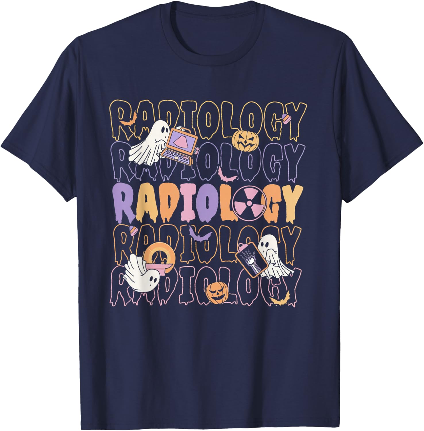 Halloween Radiology Fall Autumn RAD Tech X-ray Technologist T-Shirt - T-Shirt | Navy