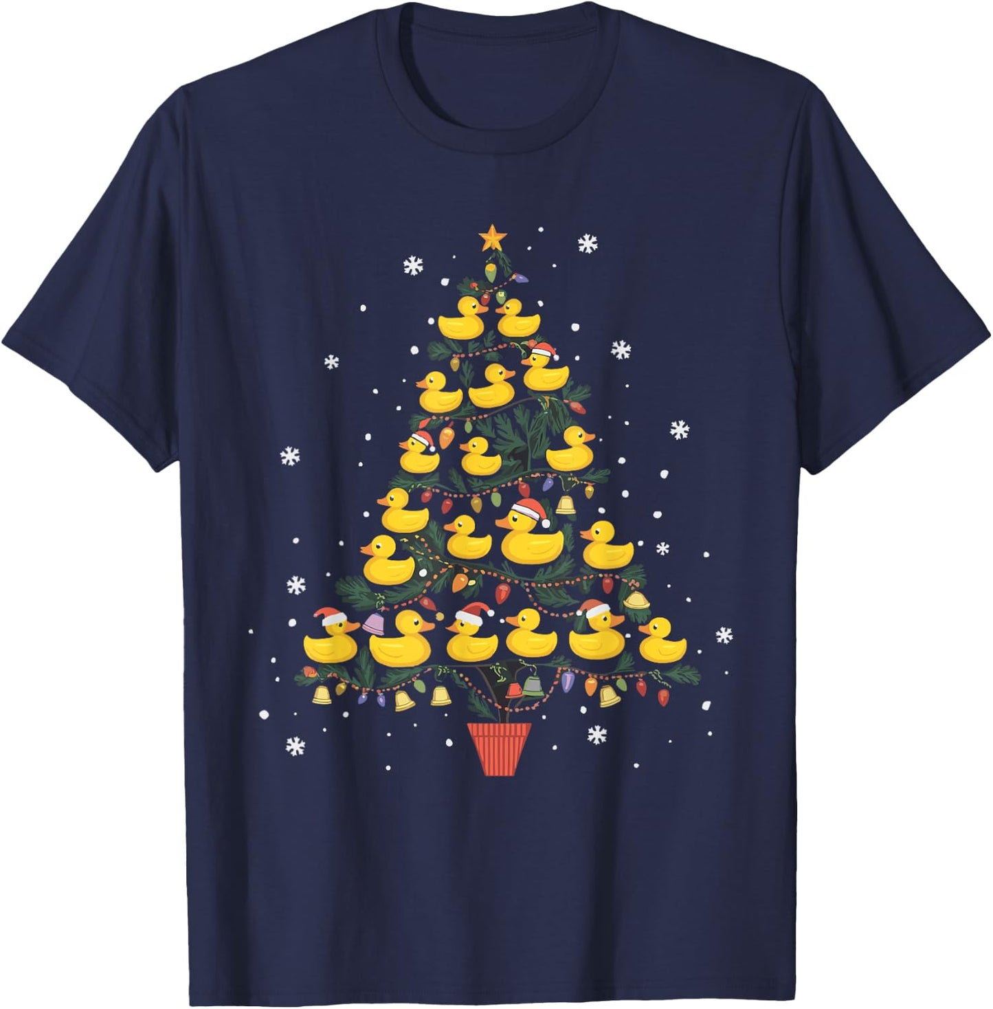 Rubber Duck Christmas Tree T-Shirt - T-Shirt | Navy
