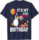 Penguin Birthday Balloons Kids Birthday Party Cute Penguin T-Shirt - T-Shirt | Navy