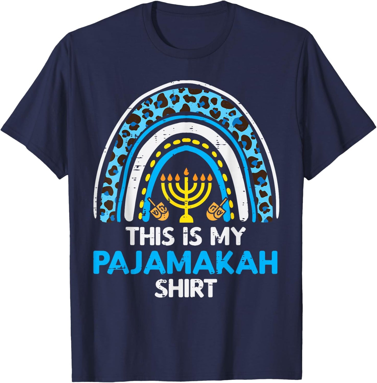 This Is My Pajamakah Shirt Rainbow Hanukkah Pajamas PJ Women T-Shirt - T-Shirt | Navy