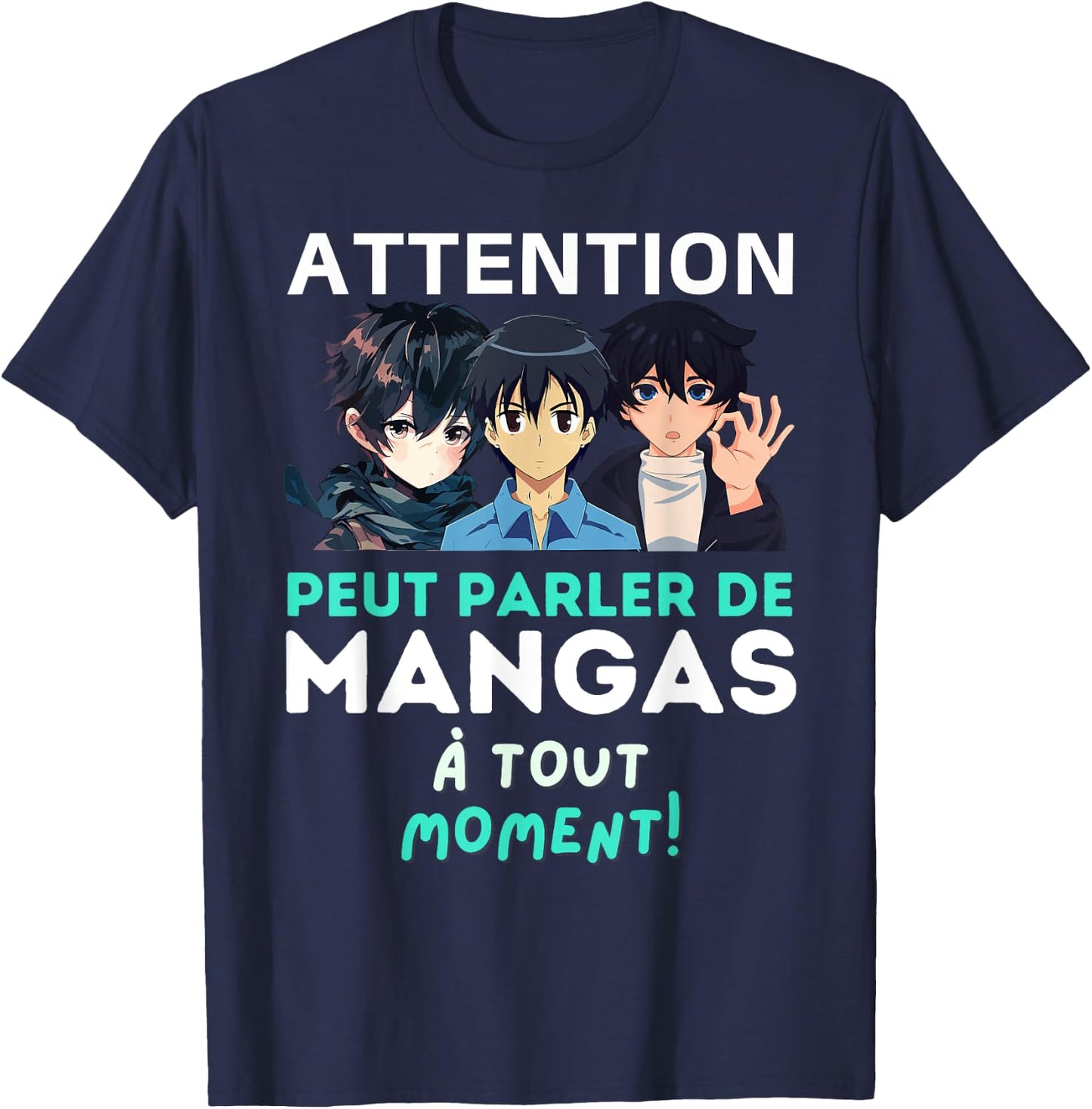 Can Talk Manga - Humor Funny Manga , Black, S T-Shirt - T-Shirt | Navy