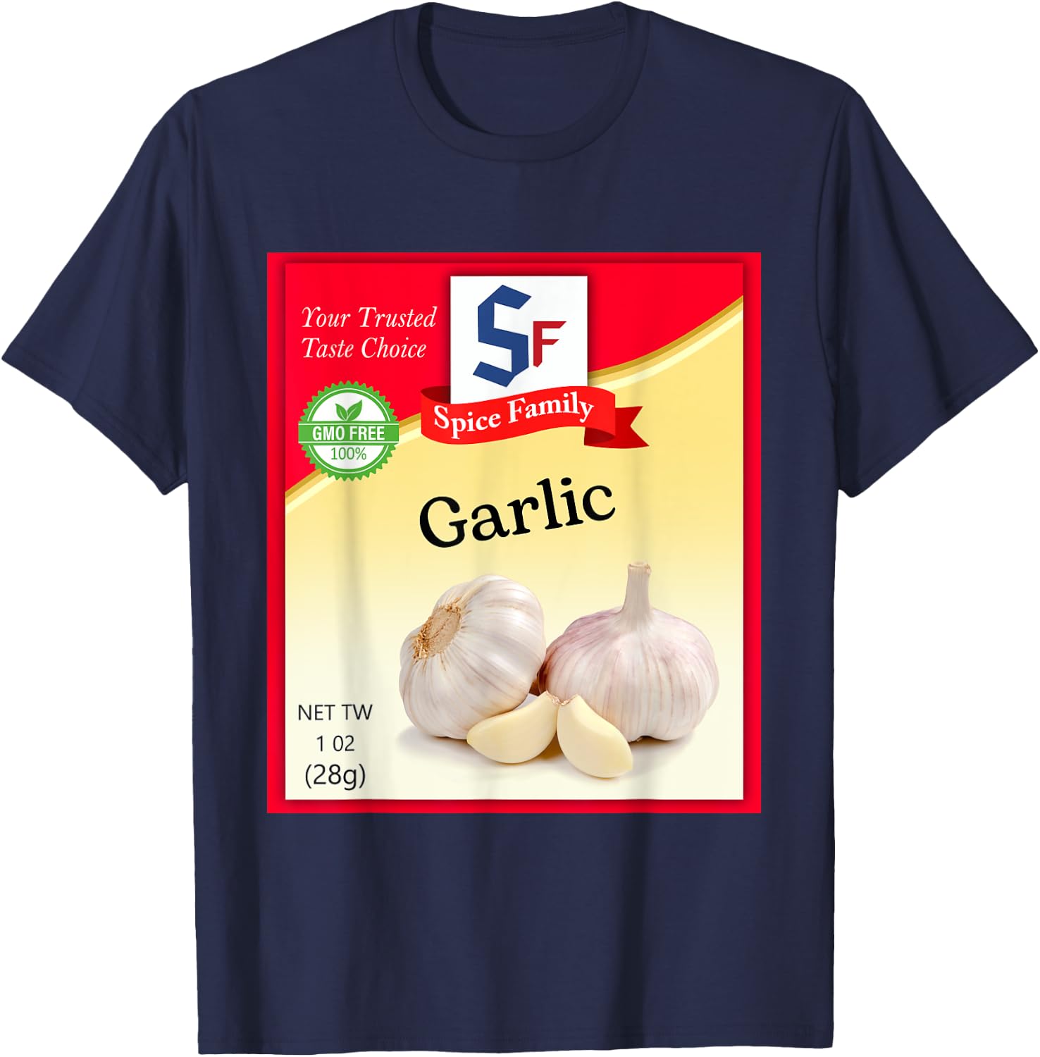 Garlic Condiment Costume Holiday Spice Costumes T-Shirt - T-Shirt | Navy