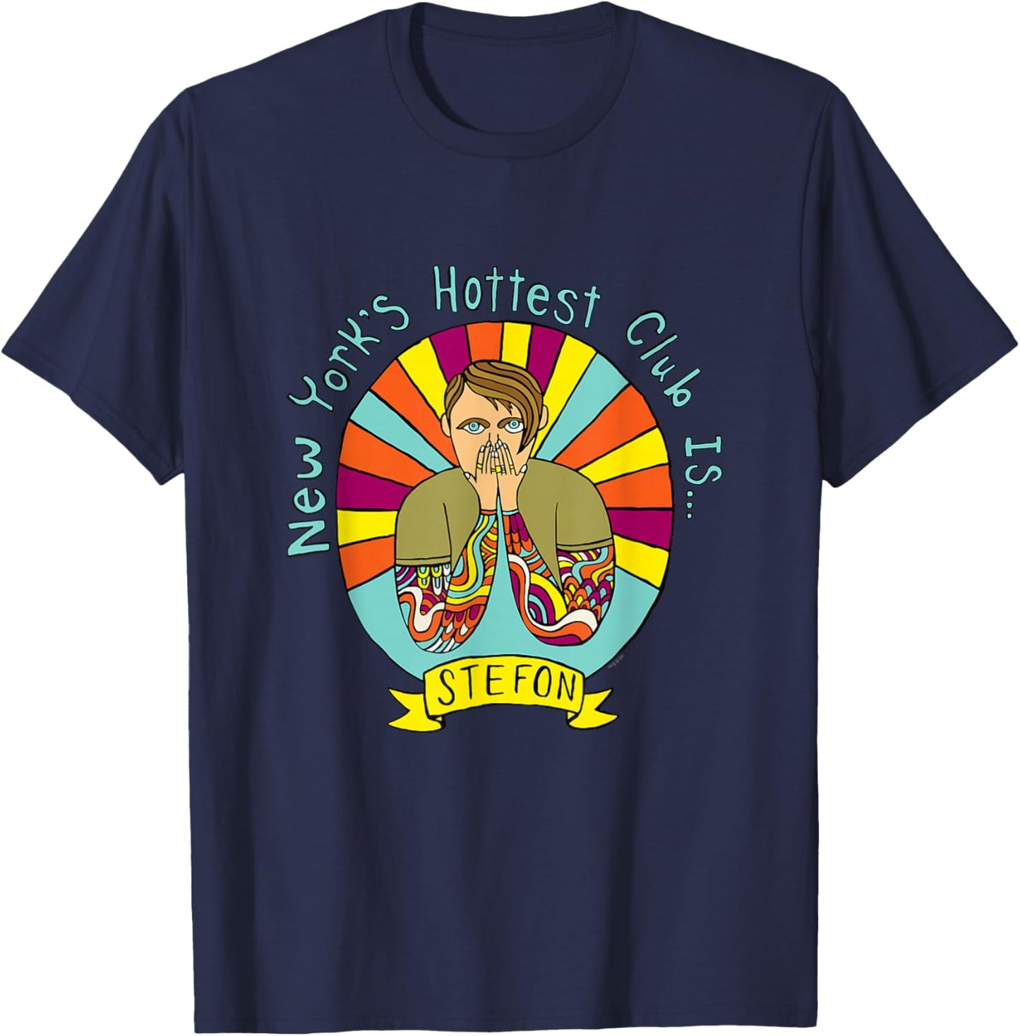 Saturday Night Live Stefon New Yorks' Hottest T-Shirt - T-Shirt | Navy