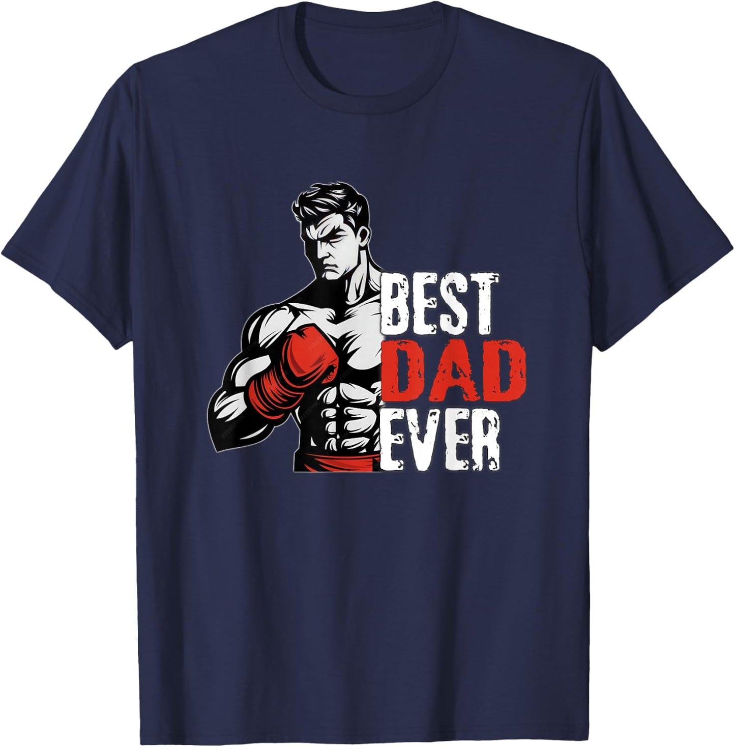 Boxing shirt for father, boxing costume for father birthday T-Shirt - T-Shirt | Navy