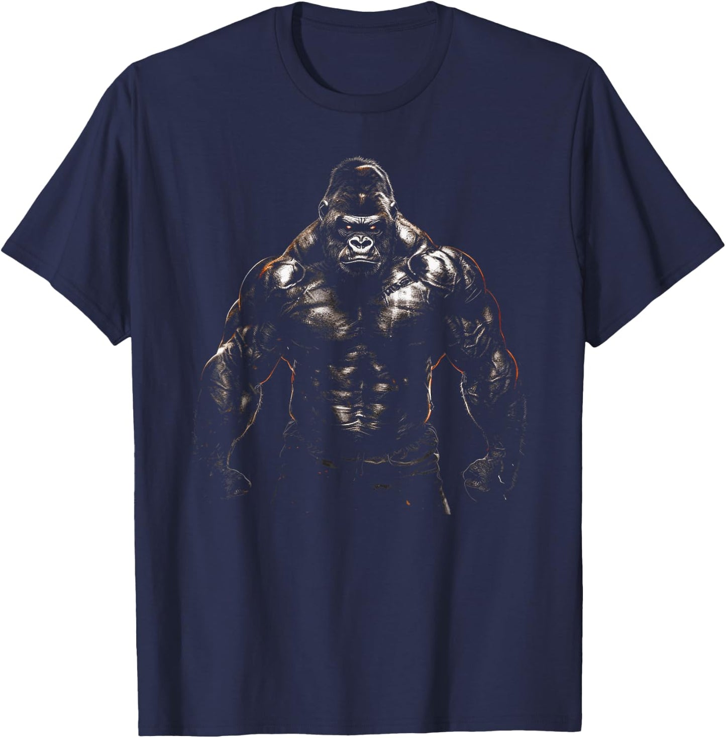 Gorilla Monkey Gym Wear Bodybuilding Workout Motivation T-Shirt - T-Shirt | Navy