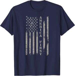 America First Flag T-Shirt - T-Shirt | Navy