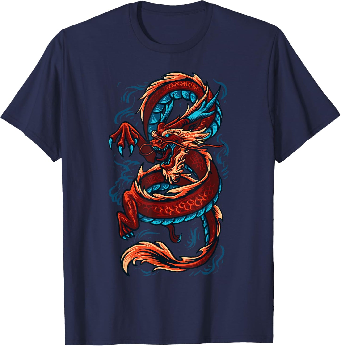 Best Dragon Gift East Asia Dragons Lover Clothes Chinese Dragon - -Adults - Black - Small - Short Sleeve - Modern - Dragon Theme Women's T-Shirt - T-Shirt | Navy