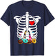 Rib Cage Skeleton X-Ray Donuts Halloween Skeleton Costume T-Shirt - T-Shirt | Navy