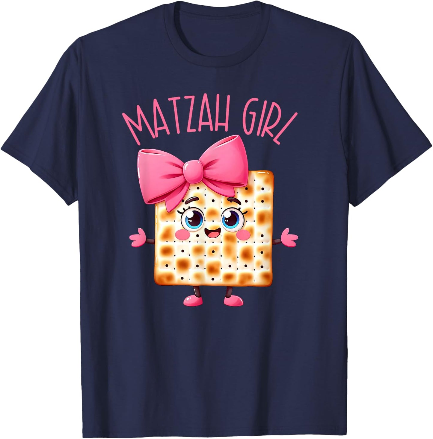 Matzah Girl Happy Passover Jewish Pesach Seder Afikoman Girl T-Shirt - T-Shirt | Navy
