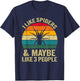 I Like Spiders And Maybe Like 3 People, Funny Spider Retro T-Shirt - T-Shirt | Navy