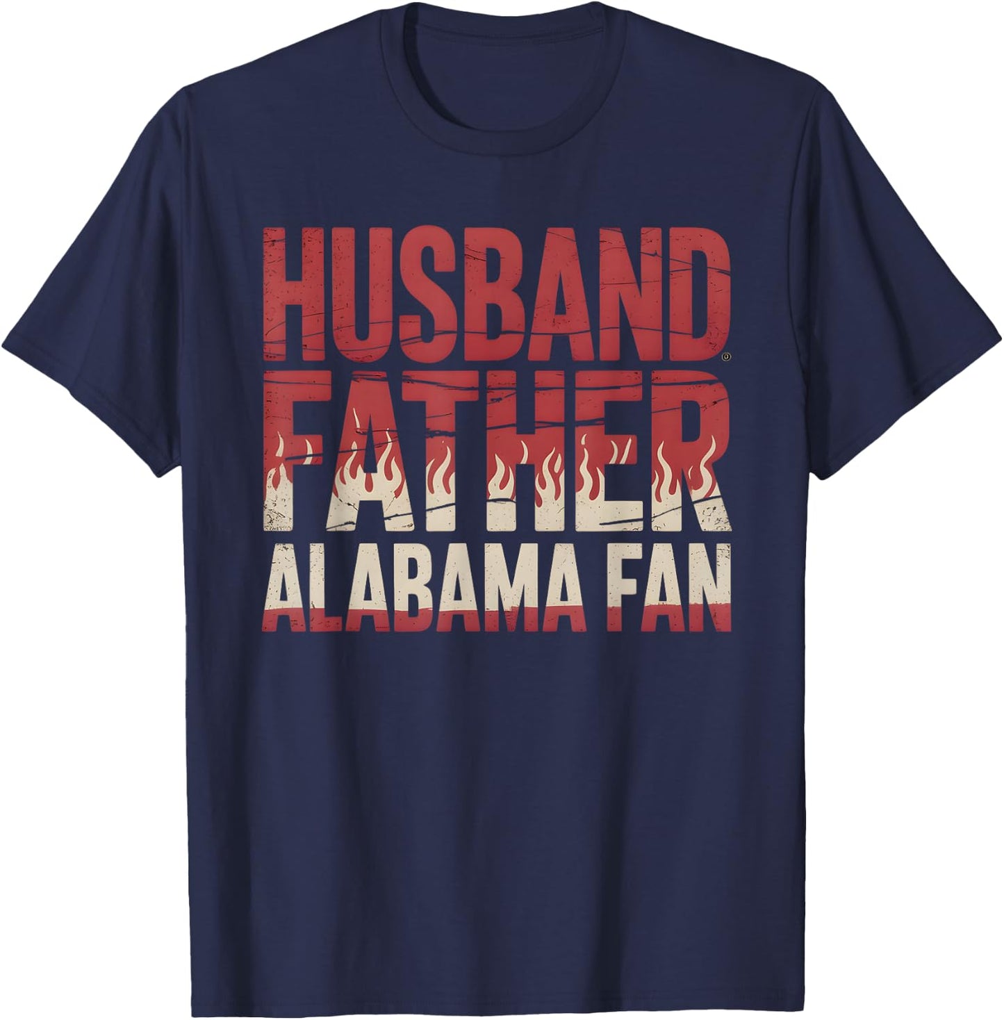 Husband, Father, Alabama Fan | Fathers Day Alabama Dad T-Shirt - T-Shirt | Navy