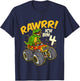 Kids 4 Years Old 4th Birthday Boy Monster Truck Car T-Rex , black T-Shirt - T-Shirt | Navy