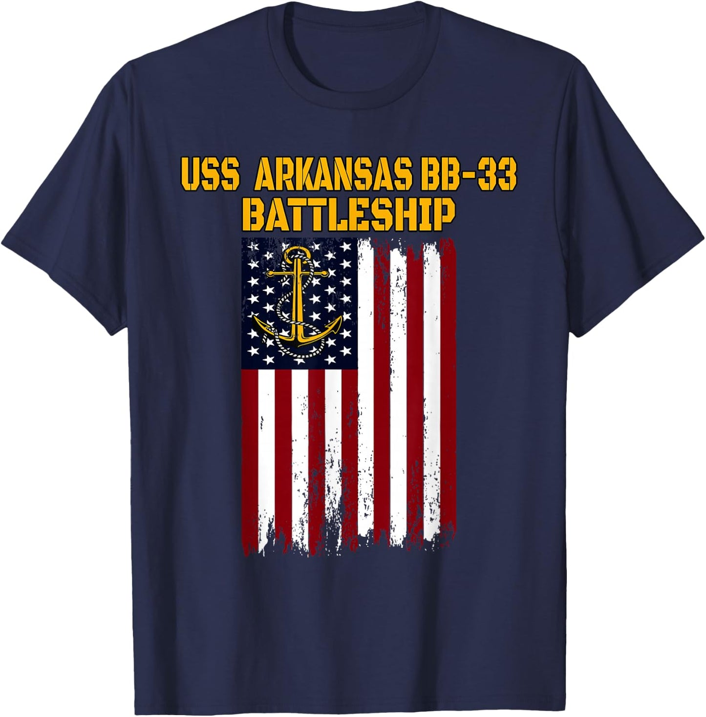 Battleship USS Arkansas BB-33 Warship Veteran Father Grandpa T-Shirt - T-Shirt | Navy