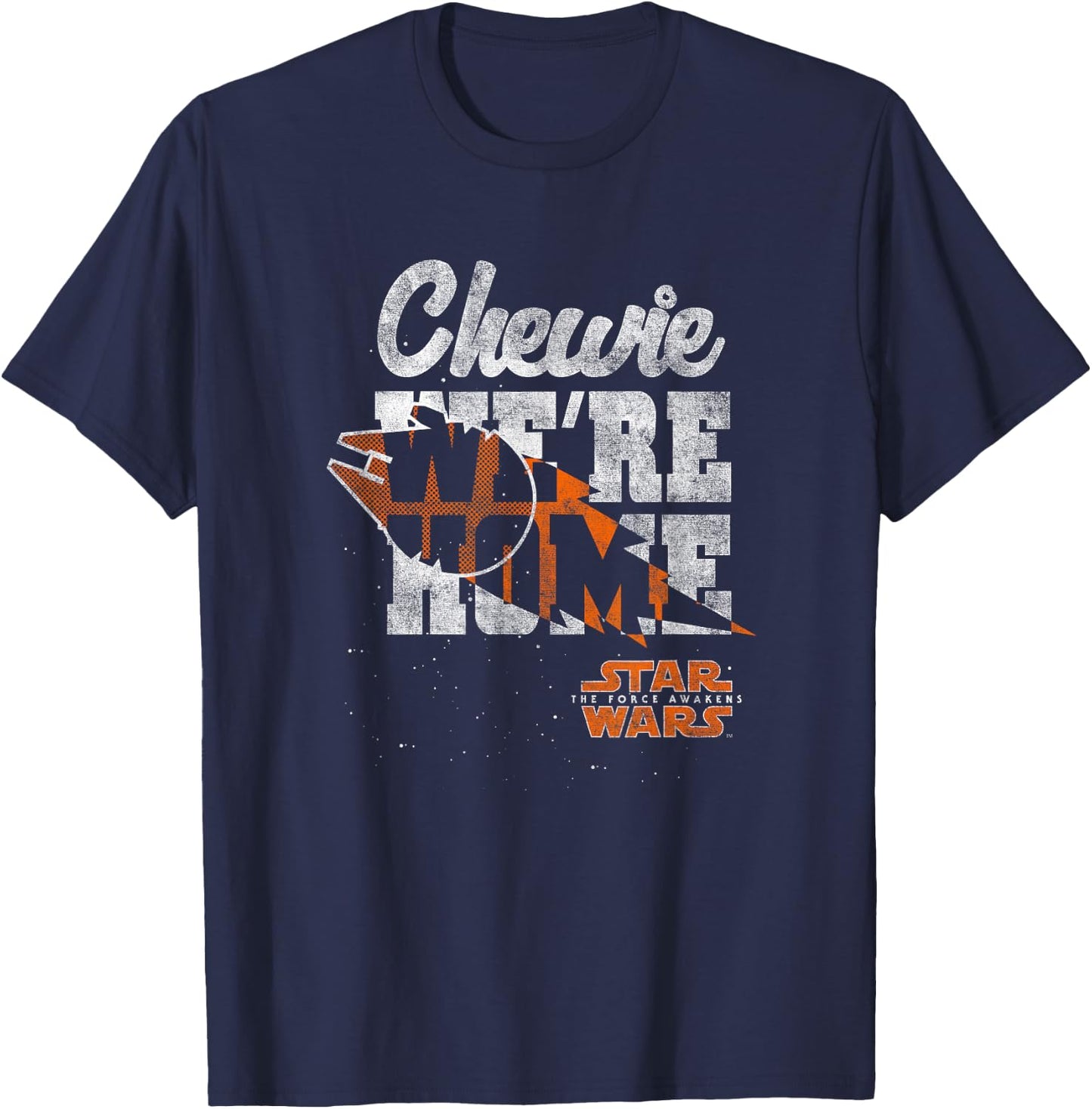 Star Wars: The Force Awakens Chewie We're Home Distressed T-Shirt - T-Shirt | Navy
