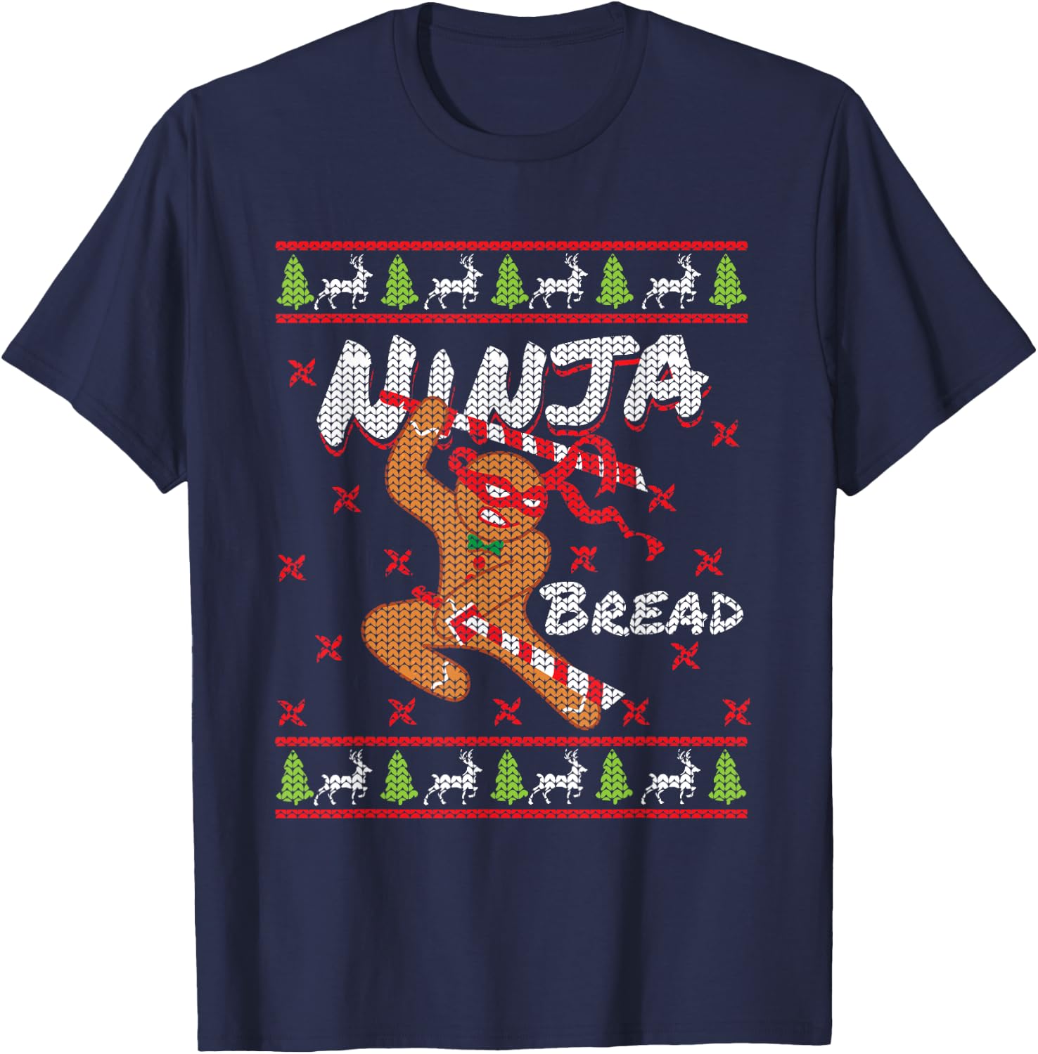 Ninjabread Man Gingerbread - Ninja Gift Ginjas Christmas T-Shirt - T-Shirt | Navy