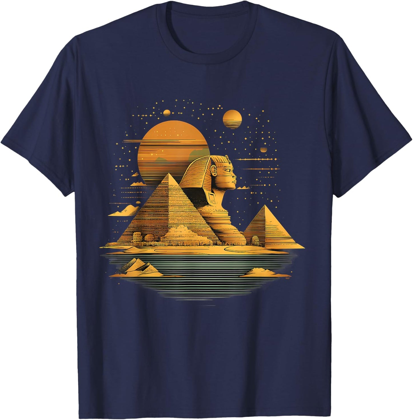 Égypte ancienne Pyramide Sphinx de Toutankhamon Mythologie de l'Égypte T-Shirt - T-Shirt | Navy