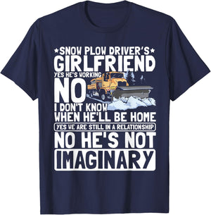 Wife Of A Snow Plow Driver T-Shirt - T-Shirt | Navy