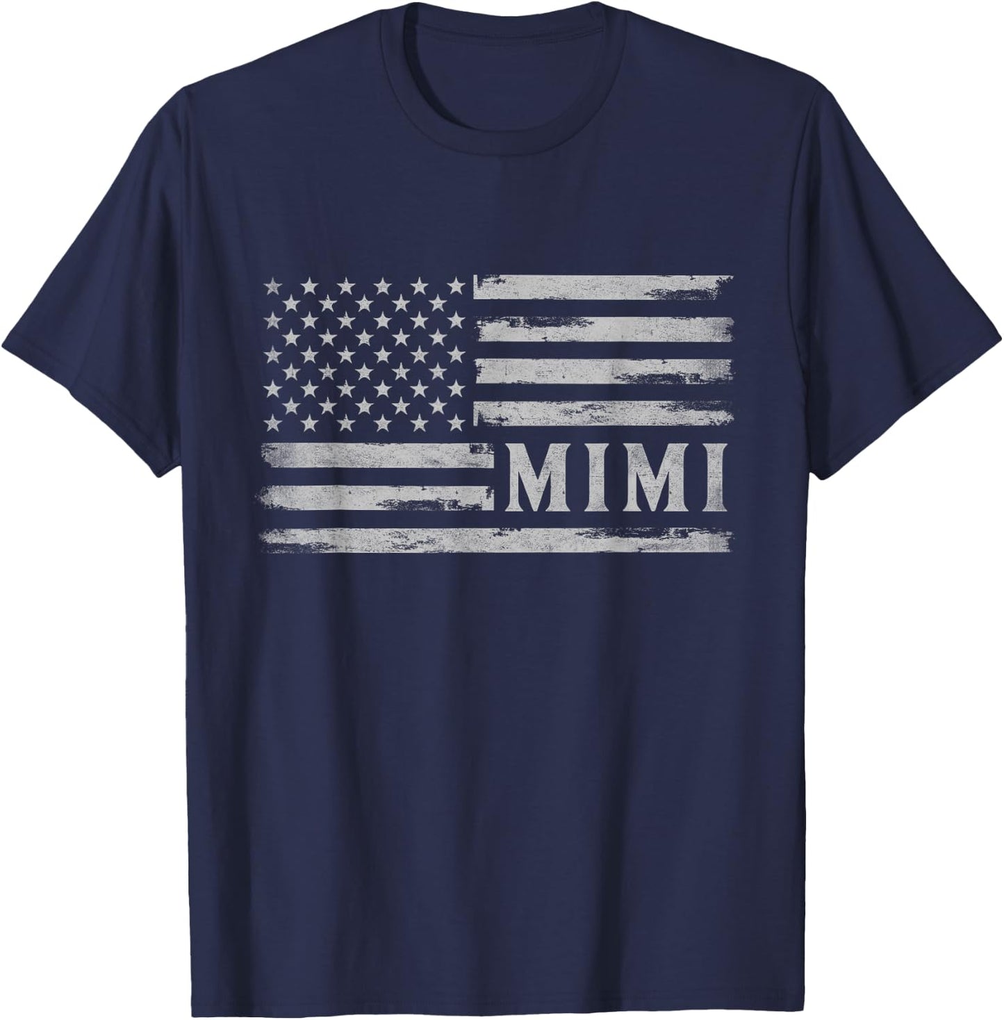 Mimi Grey Vintage USA Flag Mother's Day Grandma T-Shirt - T-Shirt | Navy