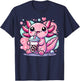 Kawaii Axolotl Bubble Boba Tea T-Shirt - T-Shirt | Navy