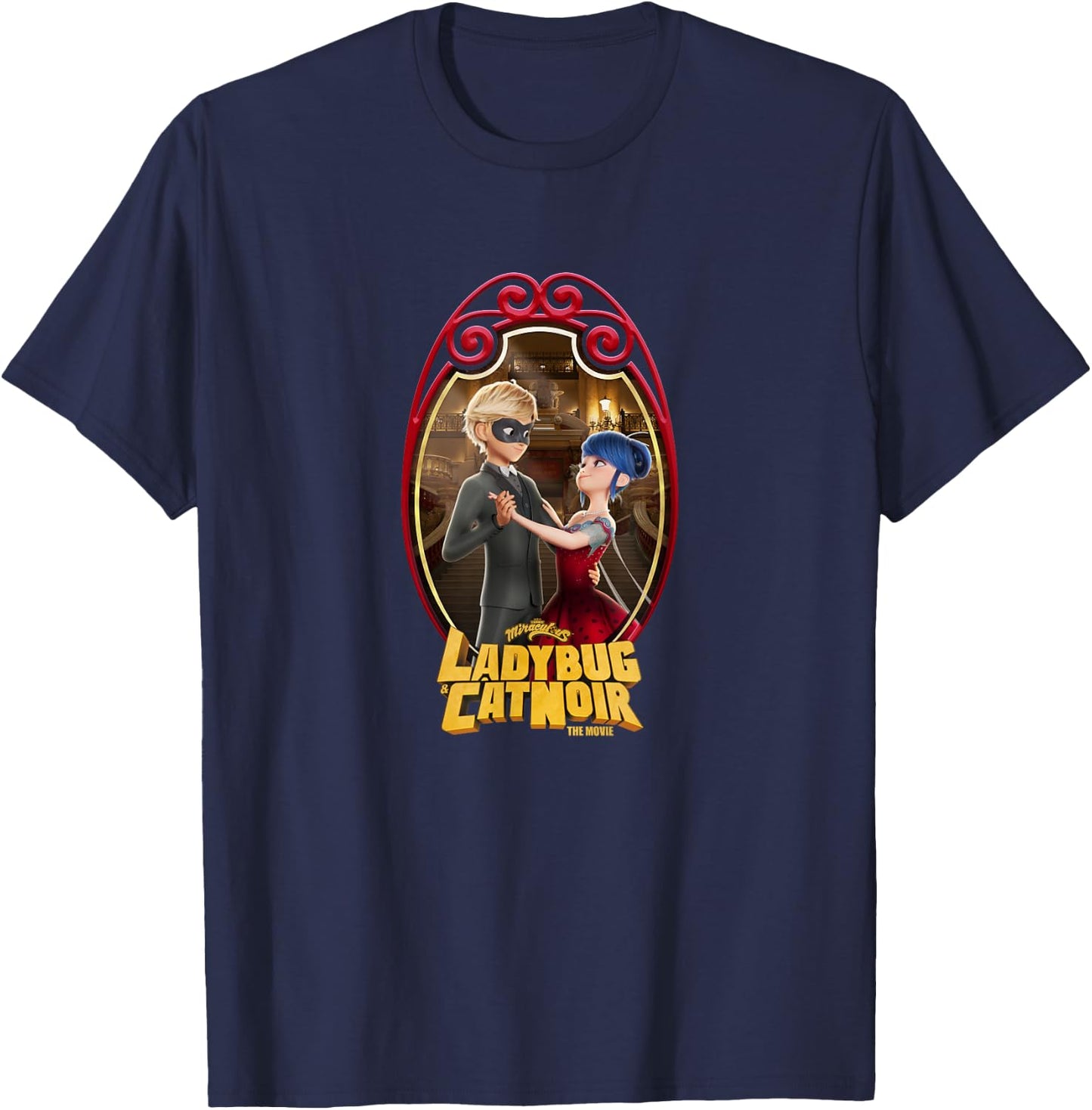 Miraculous Ladybug and Cat Noir The Movie Ball Dancing T-Shirt - T-Shirt | Navy