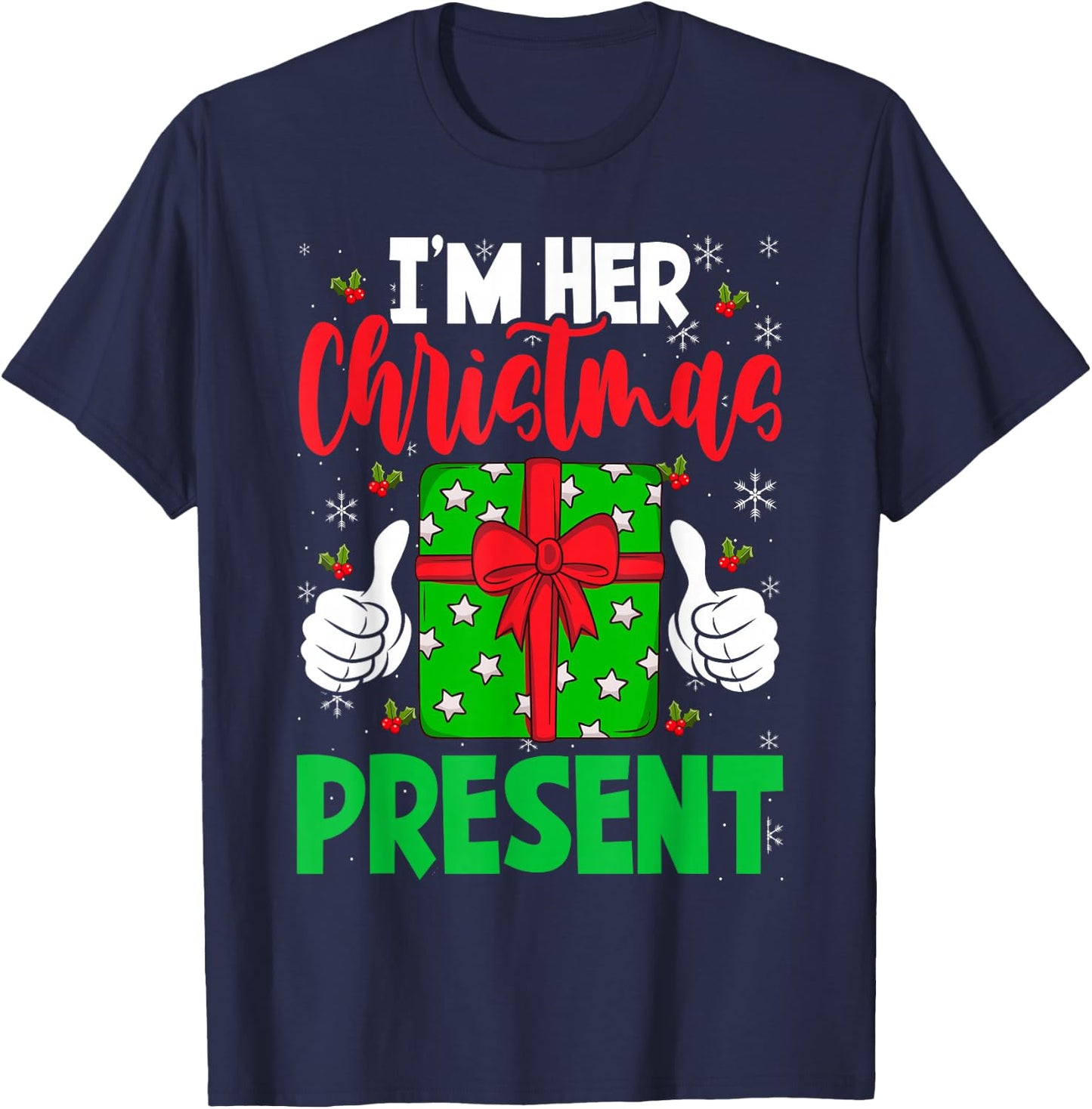 Funny Matching Couples Christmas His And Hers T-Shirt - T-Shirt | Navy