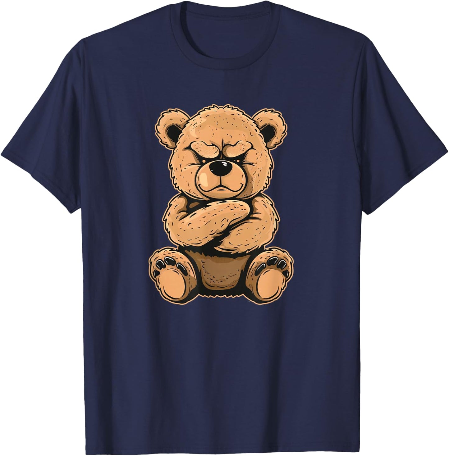 Grumpy Teddy Bear with crossed Arms Costume T-Shirt - T-Shirt | Navy