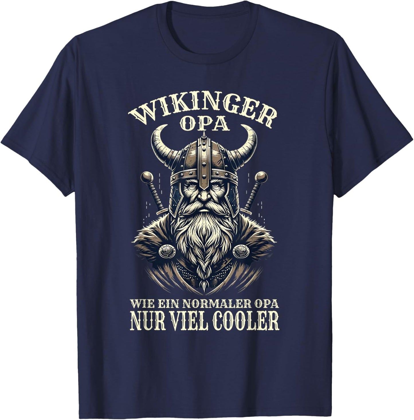 Wikinger Opa Nordische Mythologie Normannen T-Shirt - T-Shirt | Navy
