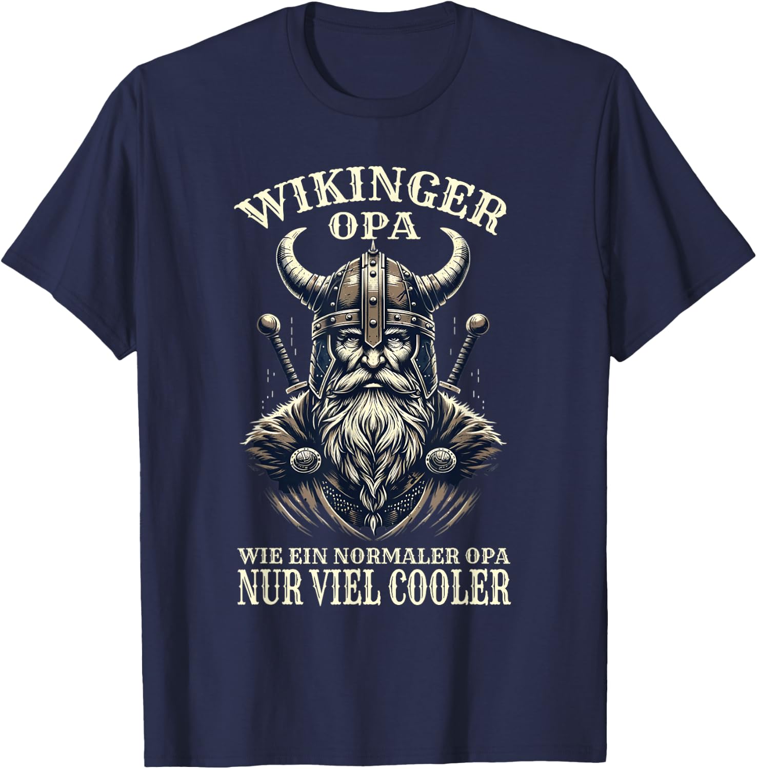 Wikinger Opa Nordische Mythologie Normannen T-Shirt - T-Shirt | Navy