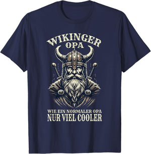 Wikinger Opa Nordische Mythologie Normannen T-Shirt - T-Shirt | Navy