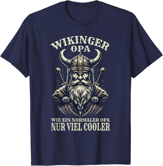 Wikinger Opa Nordische Mythologie Normannen T-Shirt - T-Shirt | Navy