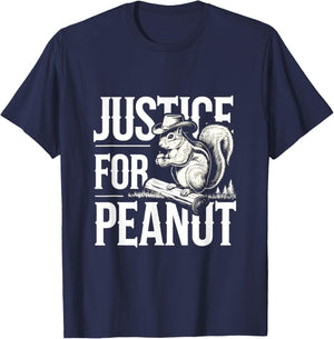 Justice For Peanut The Squirrel - Cute Squirrel Cowboy Hat T-Shirt - T-Shirt | Navy