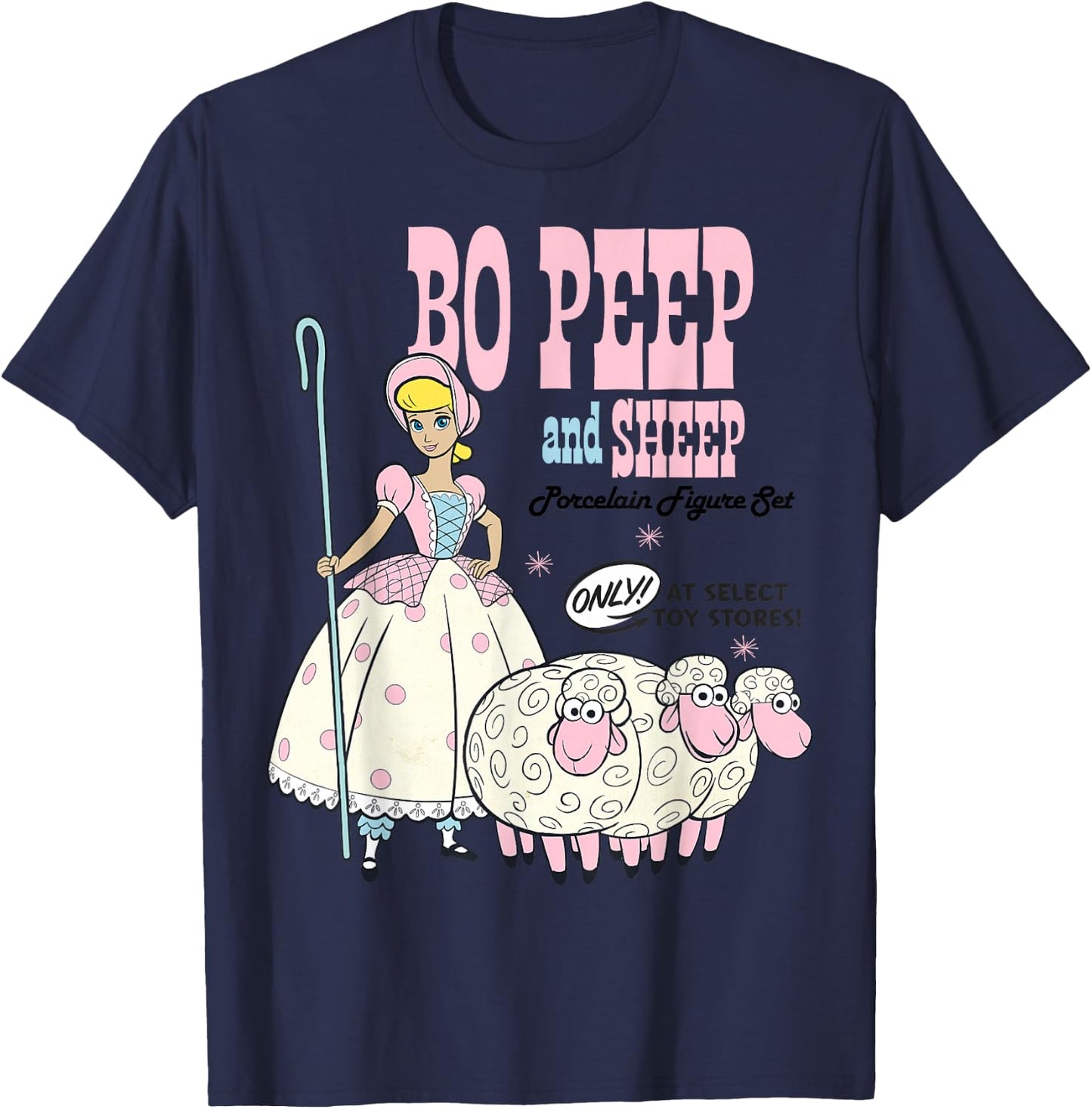 Disney Pixar Toy Story 4 Bo Peep and Sheep Advertisement T-Shirt - T-Shirt | Navy