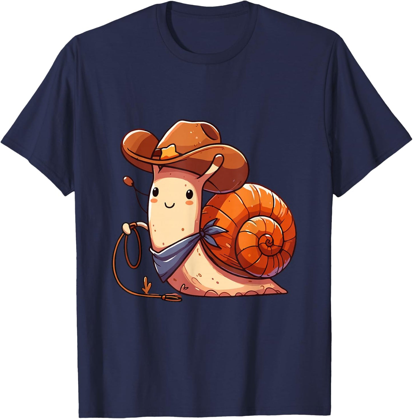Western Rodeo Cowboy Outfit Hat Snail Texas Animals T-Shirt - T-Shirt | Navy