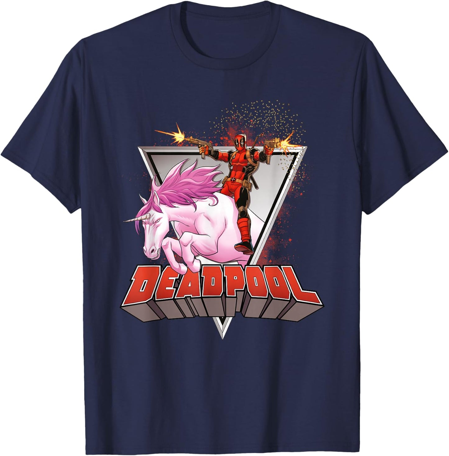 Deadpool Rides a Unicorn T-Shirt - T-Shirt | Navy
